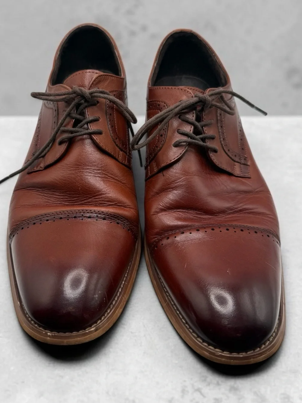 Stacy Adams Brown Cap-Toe Derby Dress Shoes 12M